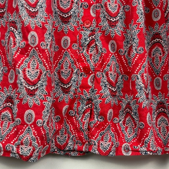 Talbots Womens 3/4 Sleeve Button Down Tunic Shirt 2X Paisley Breathable Boho - Picture 5 of 12